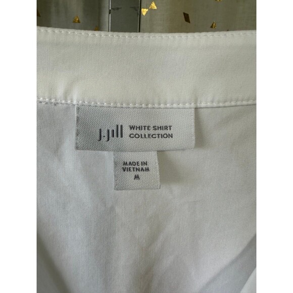 J. Jill White Shirt Collection Quarter Sleeve V-Neck Popover Tunic top M - Picture 4 of 6